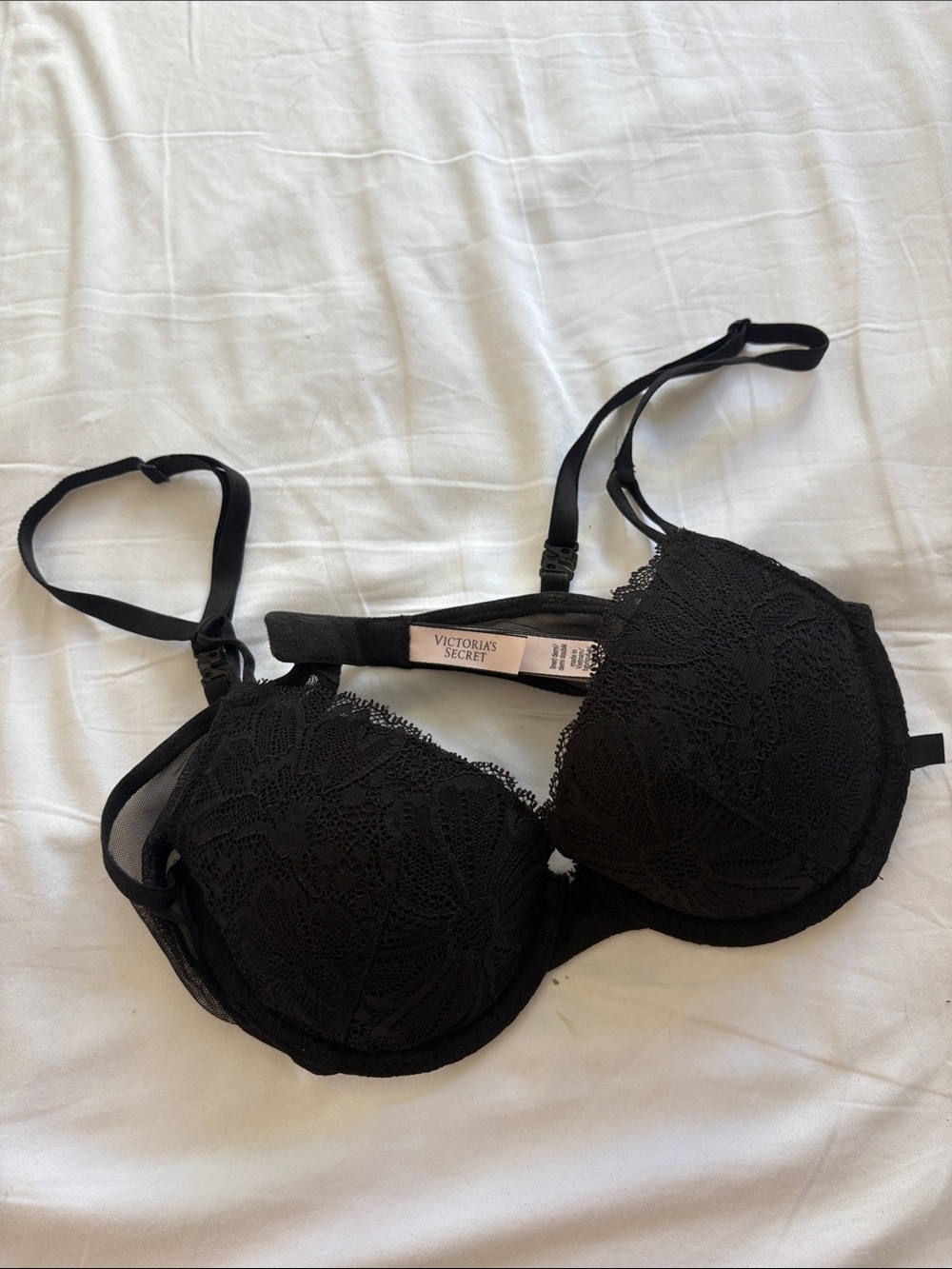Victoria's Secret Black Lace Padded Underwire Bra